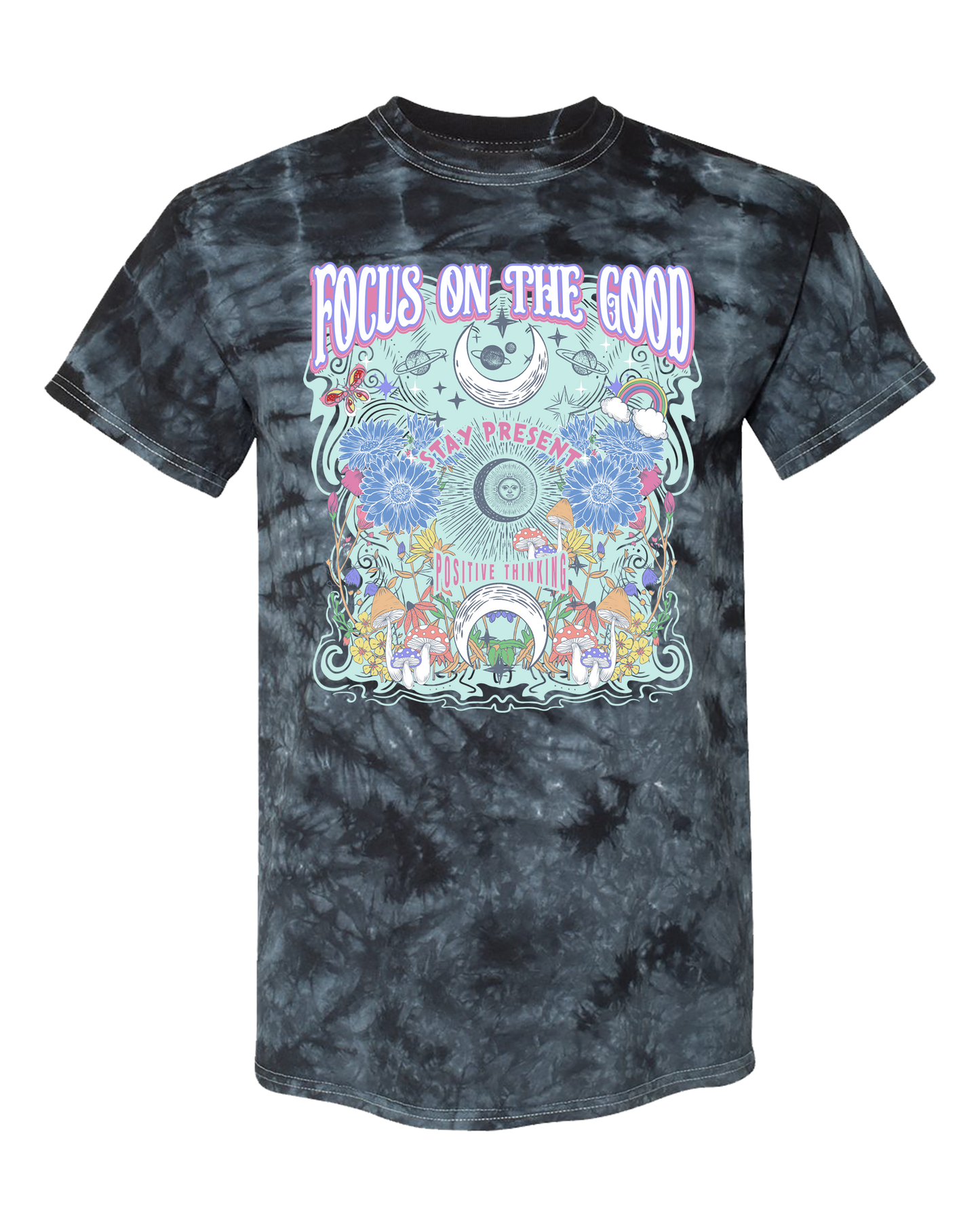 FOCUS ON THE GOOD Unisex Tie-dye Tee